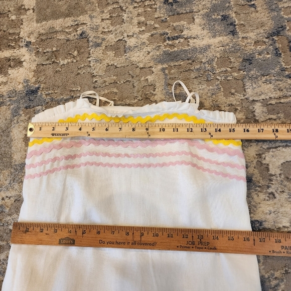 Lisa Marie Fernandez Target linen blend white/yellow/pink dress. XXS. Pockets - Picture 15 of 16